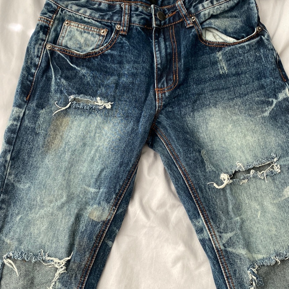 Dark blue jeans
